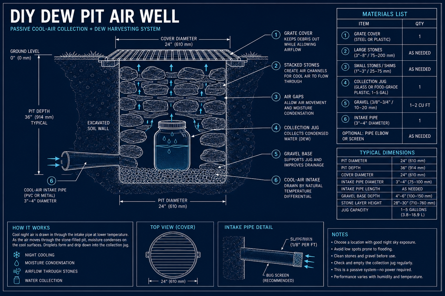Dew pit air-well full blueprint